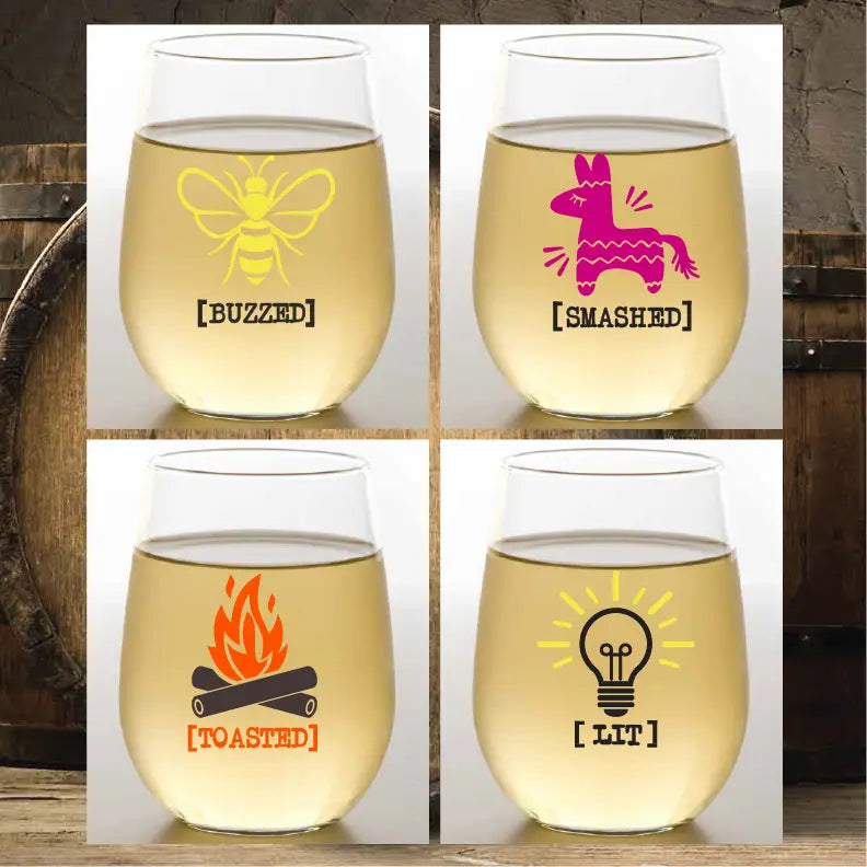BUZZED Shatterproof Wine Glasses