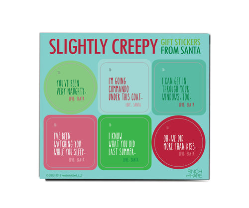 Creepy Notes From Santa - Funny Gift Stickers - Gift Wrap