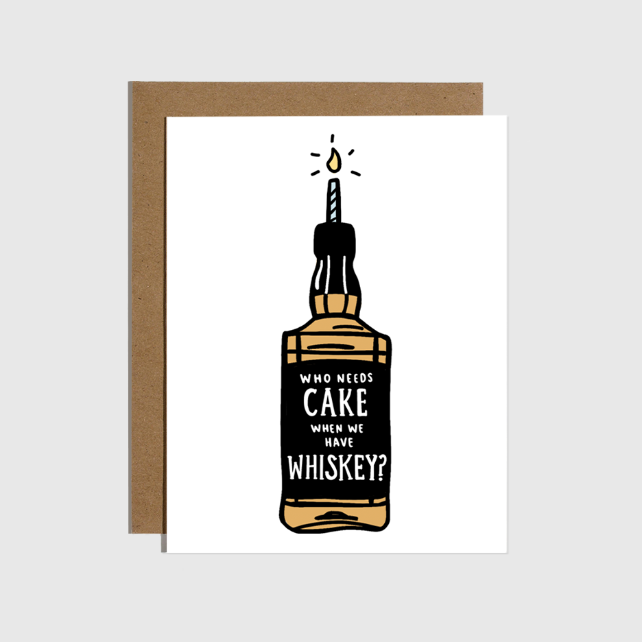 Cake Whiskey Birthday Card