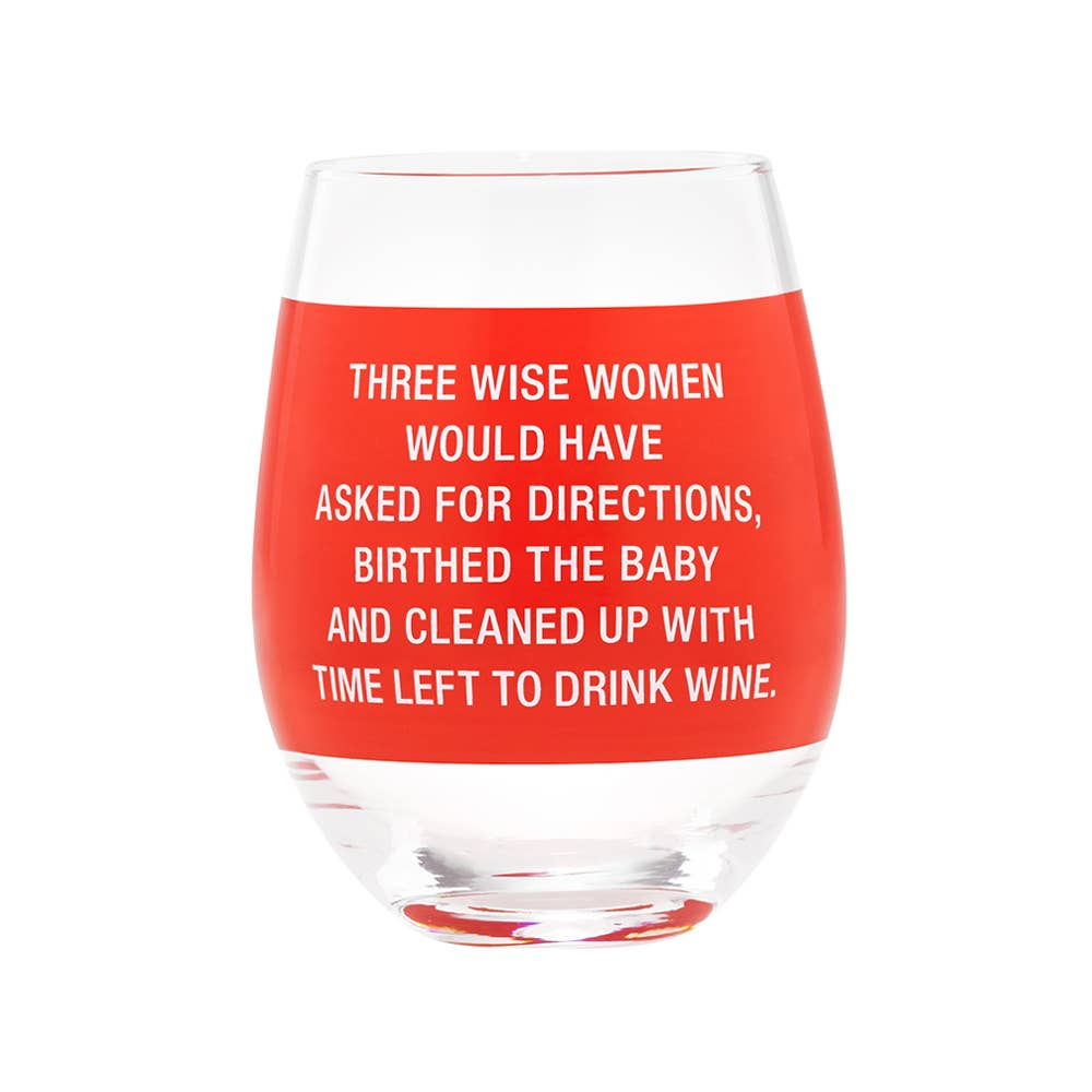 Wise Women Holiday Wine Glass