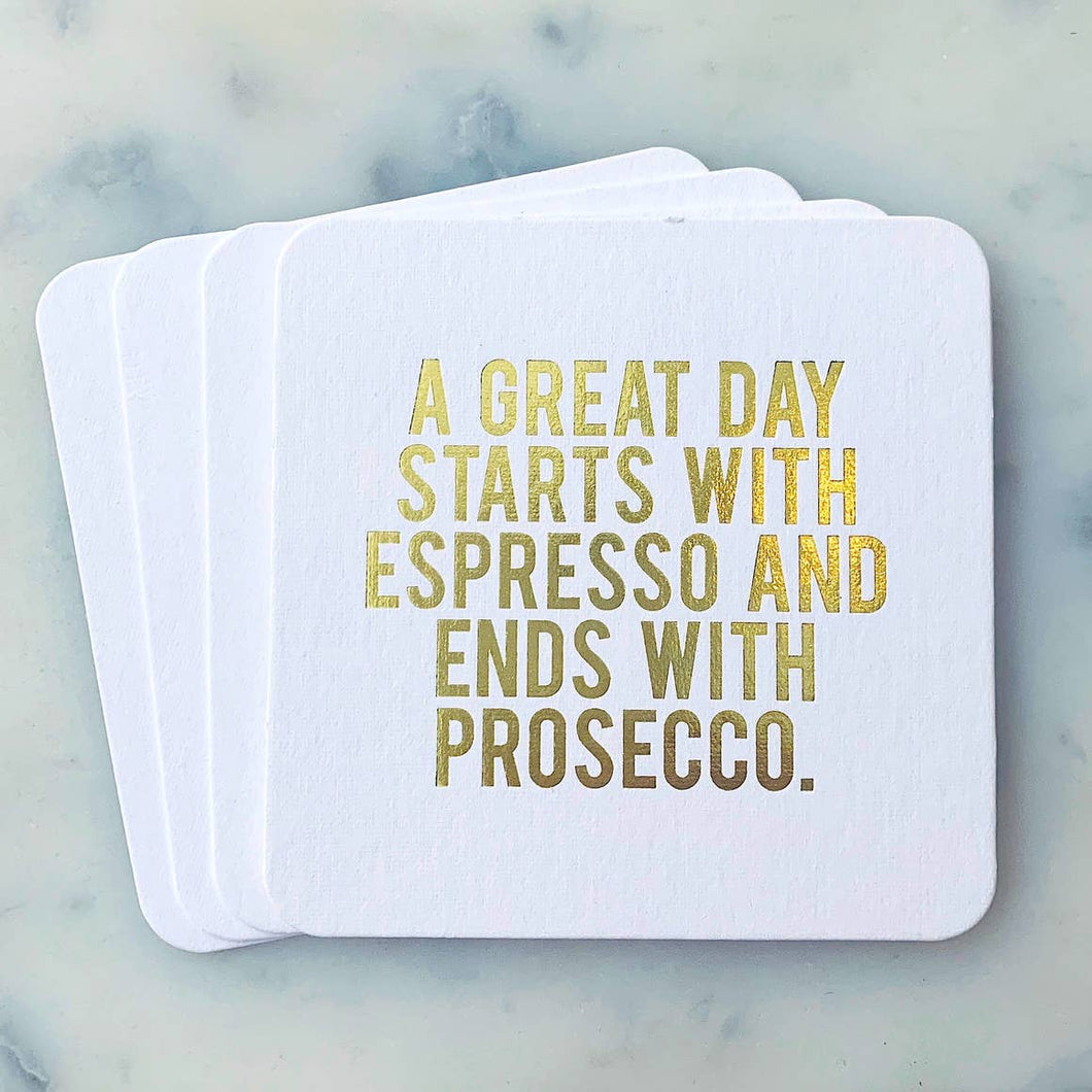 A Great Day Starts with Espresso Coasters