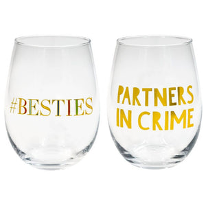 Besties Stemless Wine Glass Set