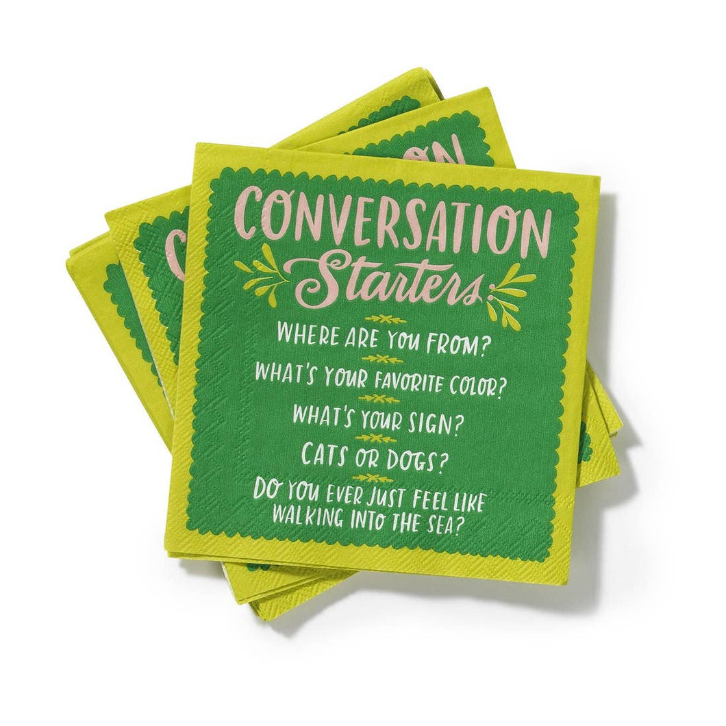 Conversation Starters Cocktail Napkins, Pack of 20