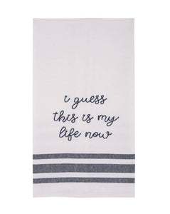 My Life Embroidered Tea Towel