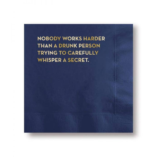 Drunk Person Napkins (Dark Blue With Gold Foil)