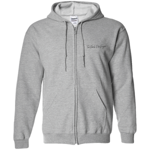 Two Words One Finger Zip Up Hooded Sweatshirt