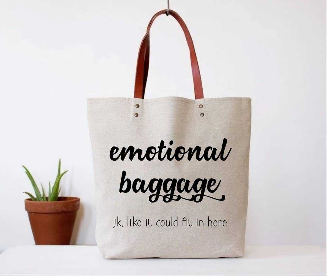 Emotional baggage tote bag sale