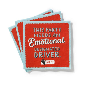 emotionally designated driver napkin