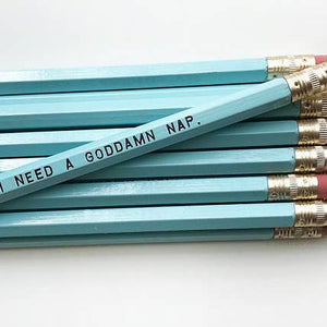 I Need A Godd*mn Nap Blue Pencil Set