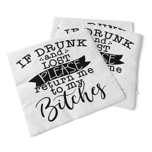 If Drunk And Lost Cocktail Napkins