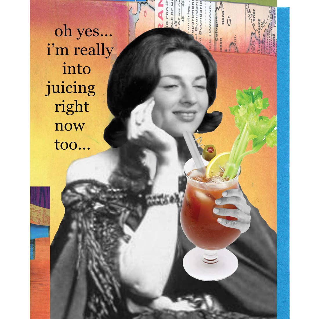 Juicing Greeting Card Two Words One Finger