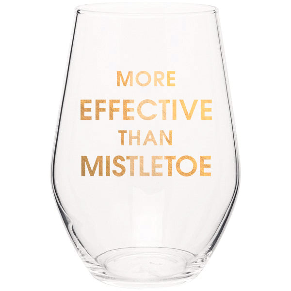 Party To Go Mistletoe 15oz Acrylic Stemless Wine Glass | Set of 2