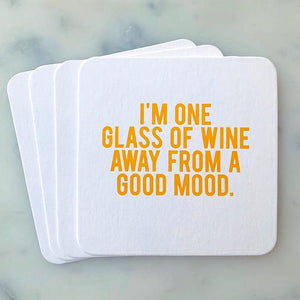 One Glass of Wine Coasters