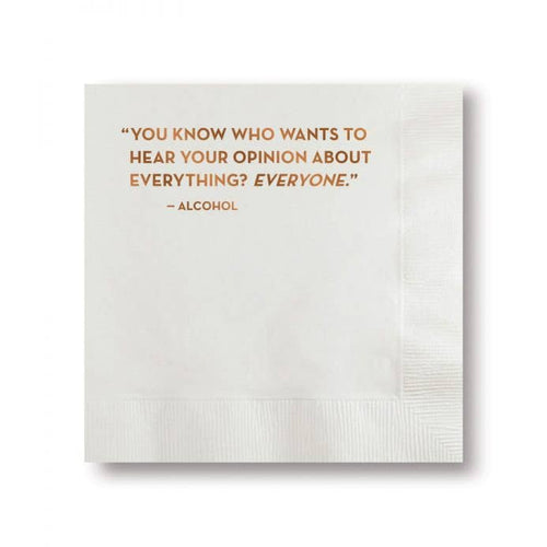 Opinion Napkins (White With Copper Foil)