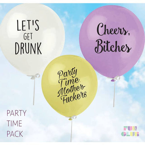 Party Time Pack Assorted Latex Balloons