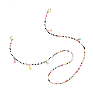 Tassel Rainbow Beaded Face Mask Necklace Chain