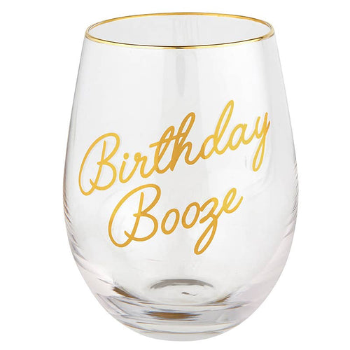 Birthday Booze Wine Glass