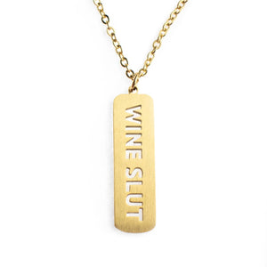 Wine Slut Gold Cutout Necklace