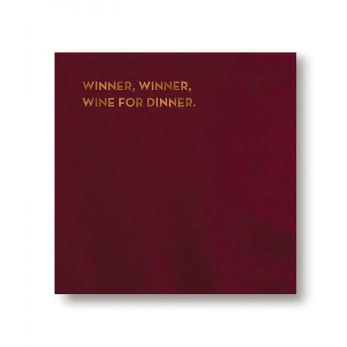 Winner Winner Napkins (Burgundy With Rose Gold Foil)