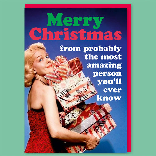 Most Amazing Person Christmas Greeting Card