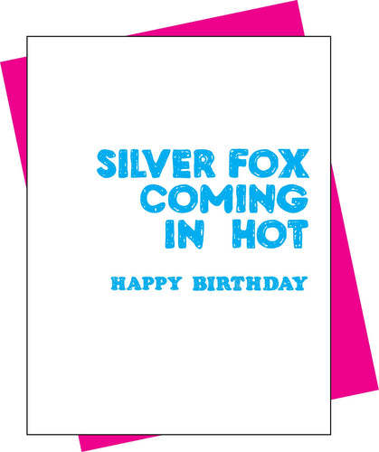 Silver Fox Birthday Card