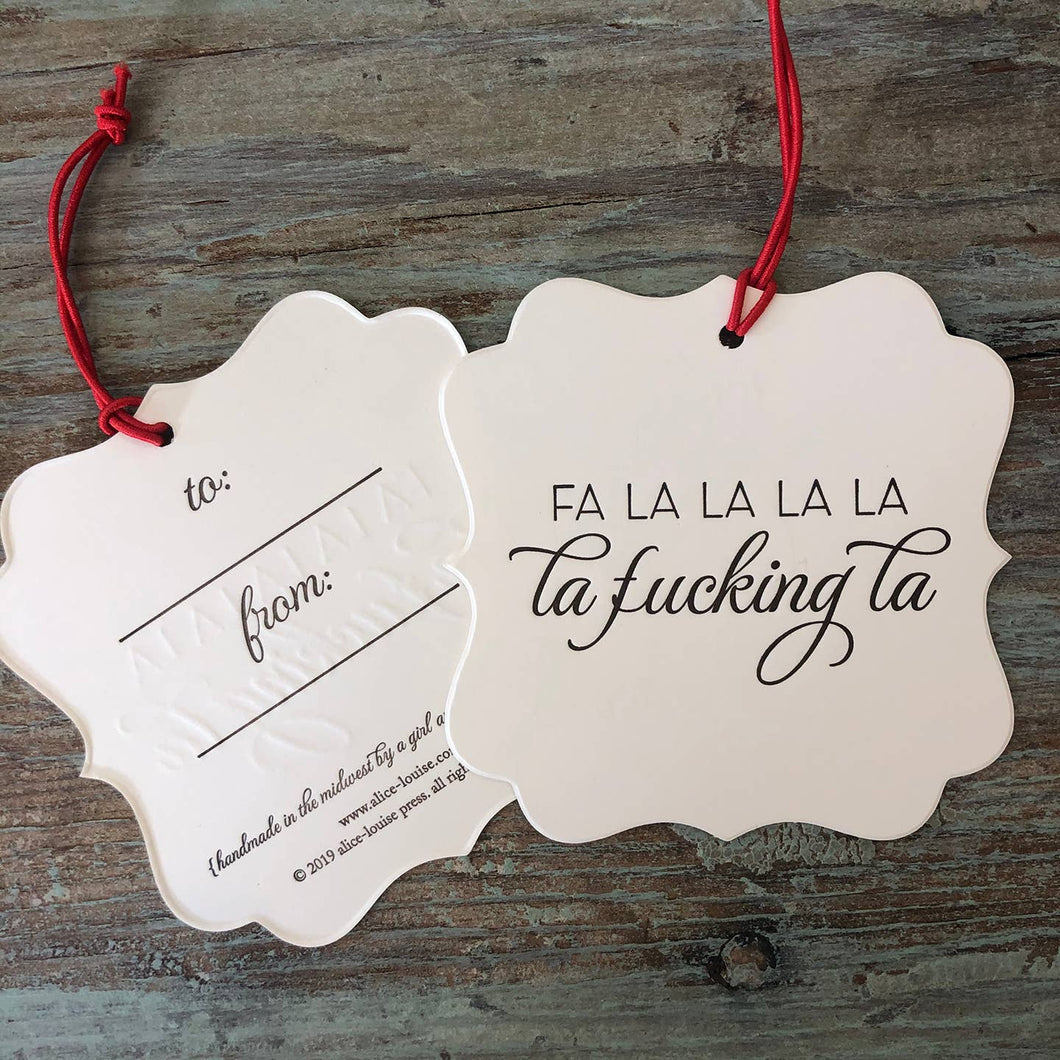 Fa La La Wine Tag - Set of 4