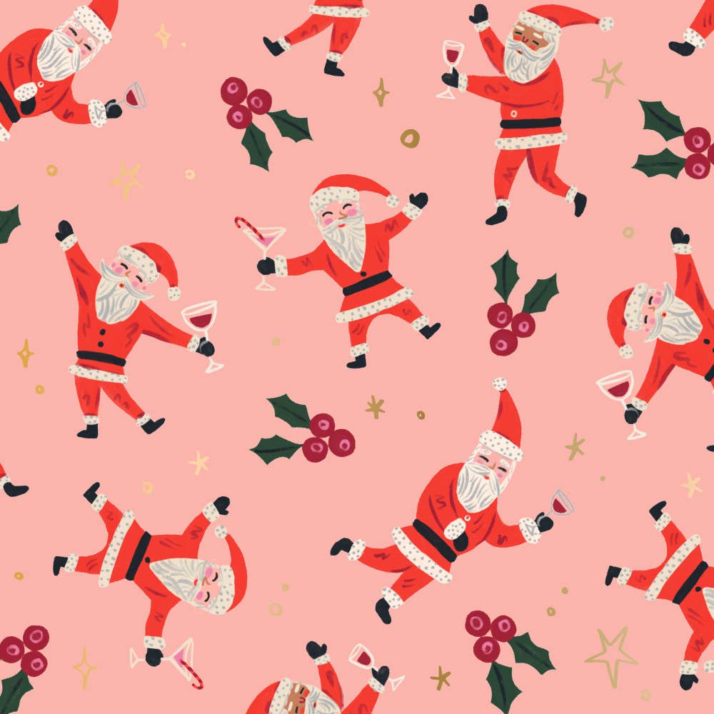 Christmas Cocktail Napkins | Happy Santa - Foil - 20ct