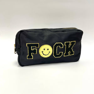 Fuck W/ Smile Face Chenille Patches Pouch