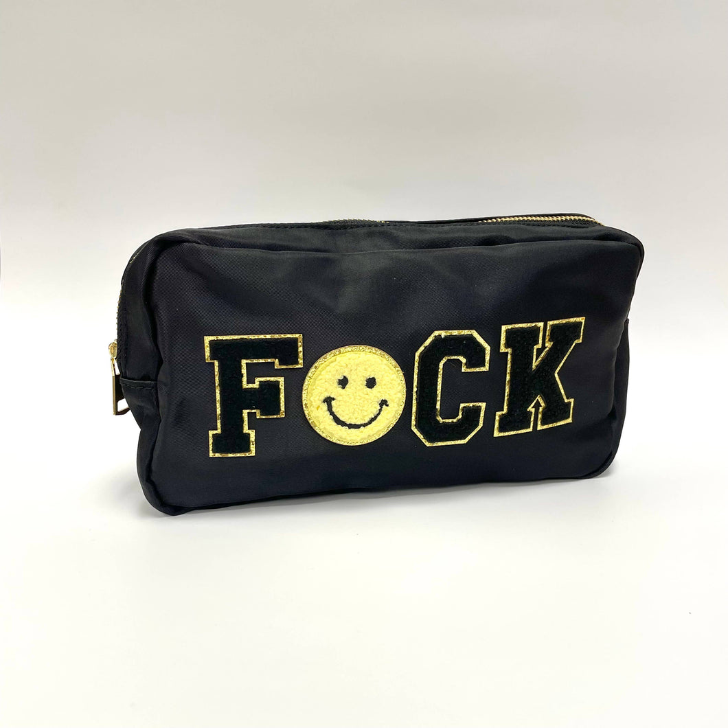 Fuck W/ Smile Face Chenille Patches Pouch