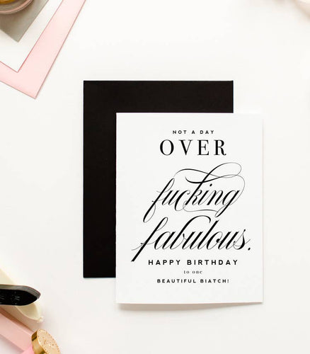 Not A Day Over Fabulous, Fashionable Funny Birthday Card