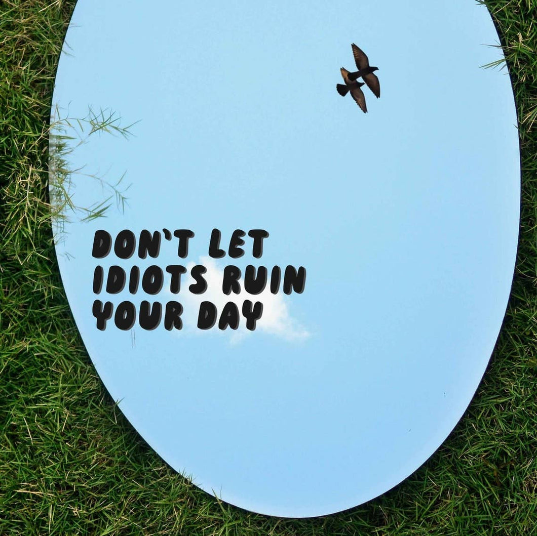 mirror decal, don't let the idiots ruin your day, birthday gift