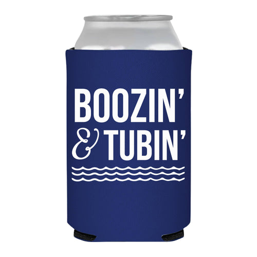 Boozin & Tubin Floating The River Full Color Can Cooler/ Koozie