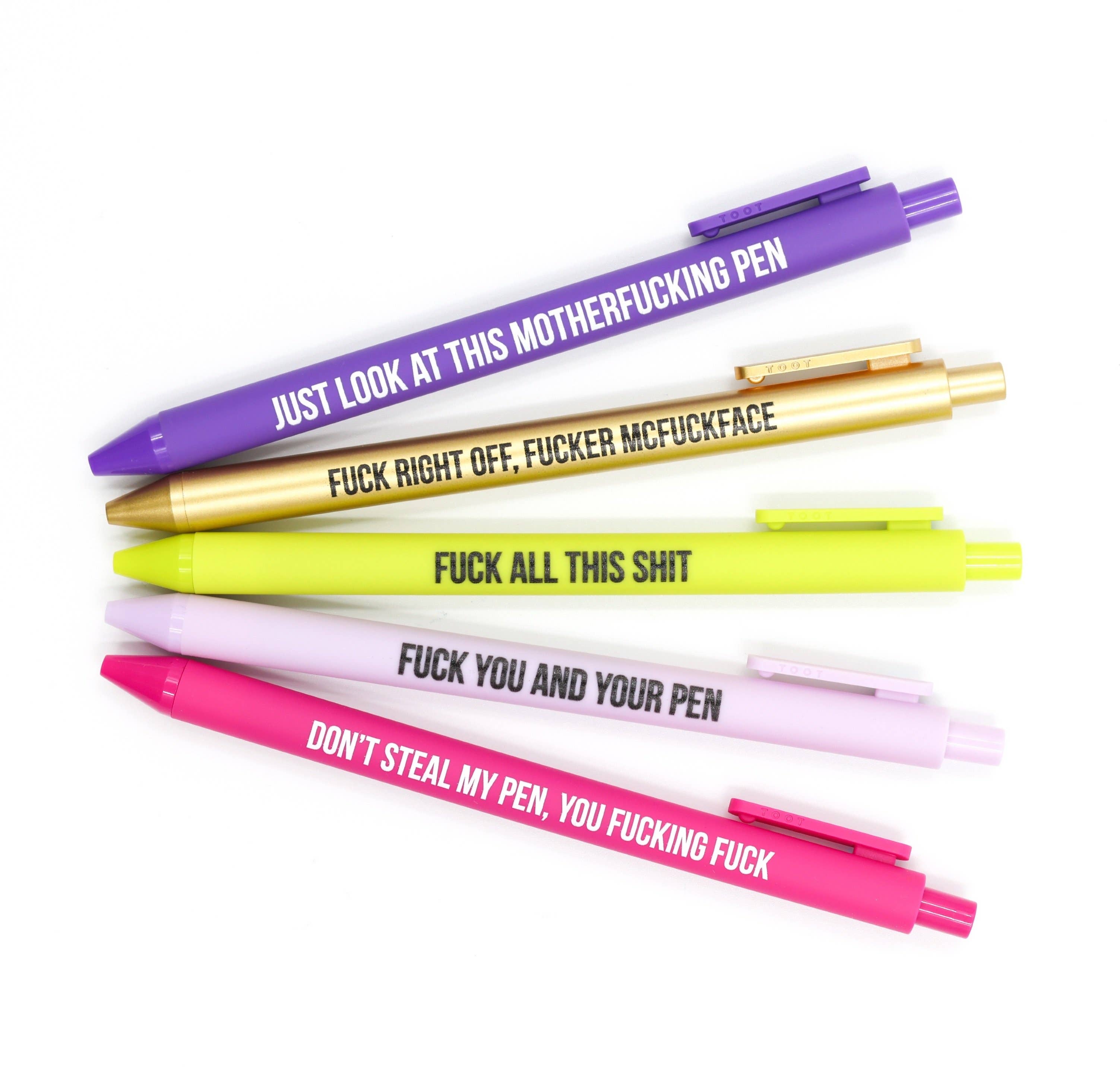 Cheeky funny rude Literate as fuck metal ballpoint pen – Kiss My Card