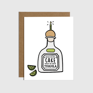 Cake Tequila Birthday Card