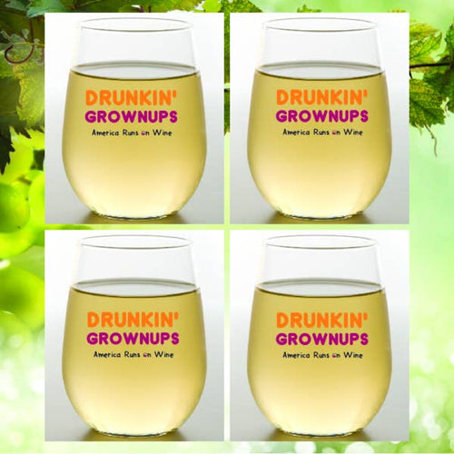 DRUNKIN' GROWNUPS Shatterproof Wine Glasses (2pk)