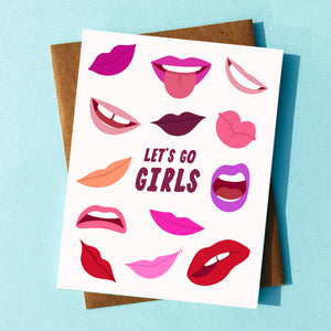 Lips Bachelorette Card / Funny Bridal Party Card