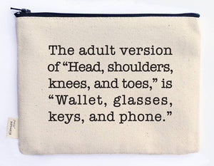 Wallet Glasses Keys and Phone Zipper Pouch