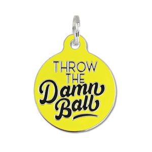 Throw The Ball - Yellow Dog Tag Charm