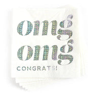 OMG Congrats!, Holographic Celebration Cocktail Party Napkin