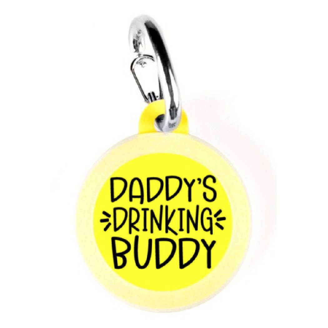 Dad's Drinking Buddy Dog Tag Charm