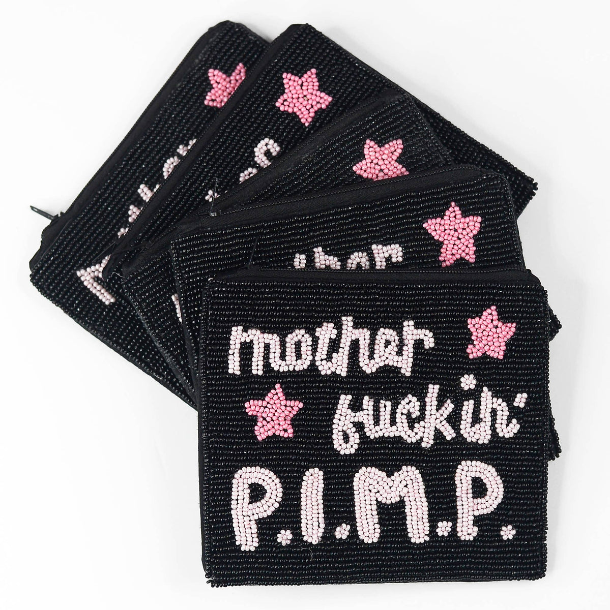 PIMP Beaded Coin Purse | Two Words One Finger