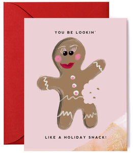 Holiday Snack - Funny & Stylish Gingerbread Christmas Card